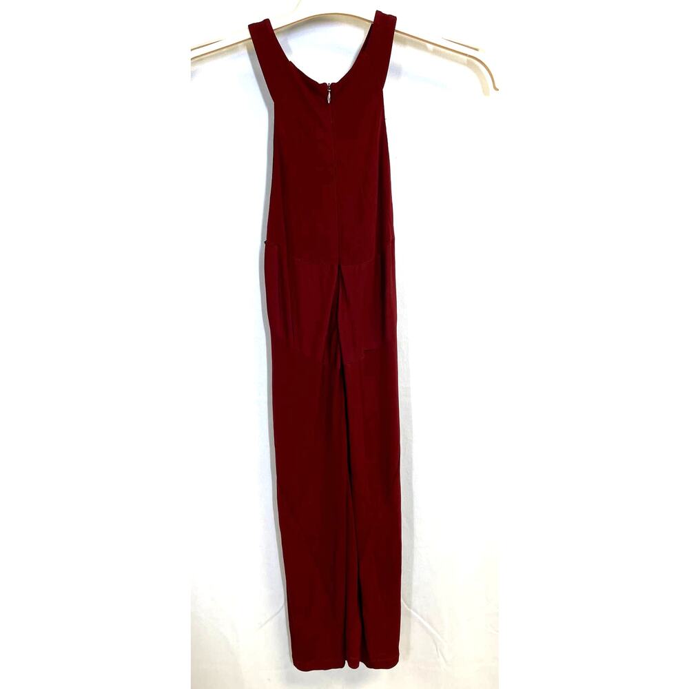 CUT25 Diamond Cutout Keyhole Halter Neck Bodycon Sheath Dress Red Size 2